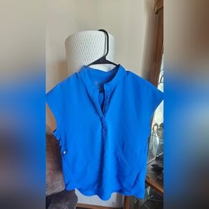 Figs Vibrant Blue Technical Collection Scrub Top